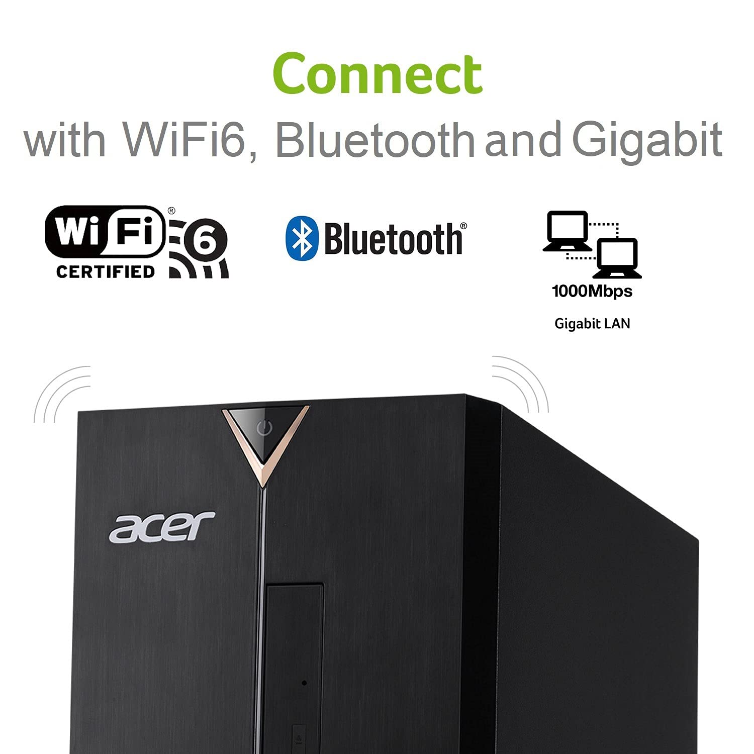 Acer Aspire TC-1660-UA19 Desktop | 10th Gen Intel Core i5-10400 6-Core Processor | 12GB 2666MHz DDR4 | 512GB NVMe M.2 SSD | 8X DVD | Intel Wireless Wi-Fi 6 | Bluetooth 5.2 | Windows 11 Home - Image 3