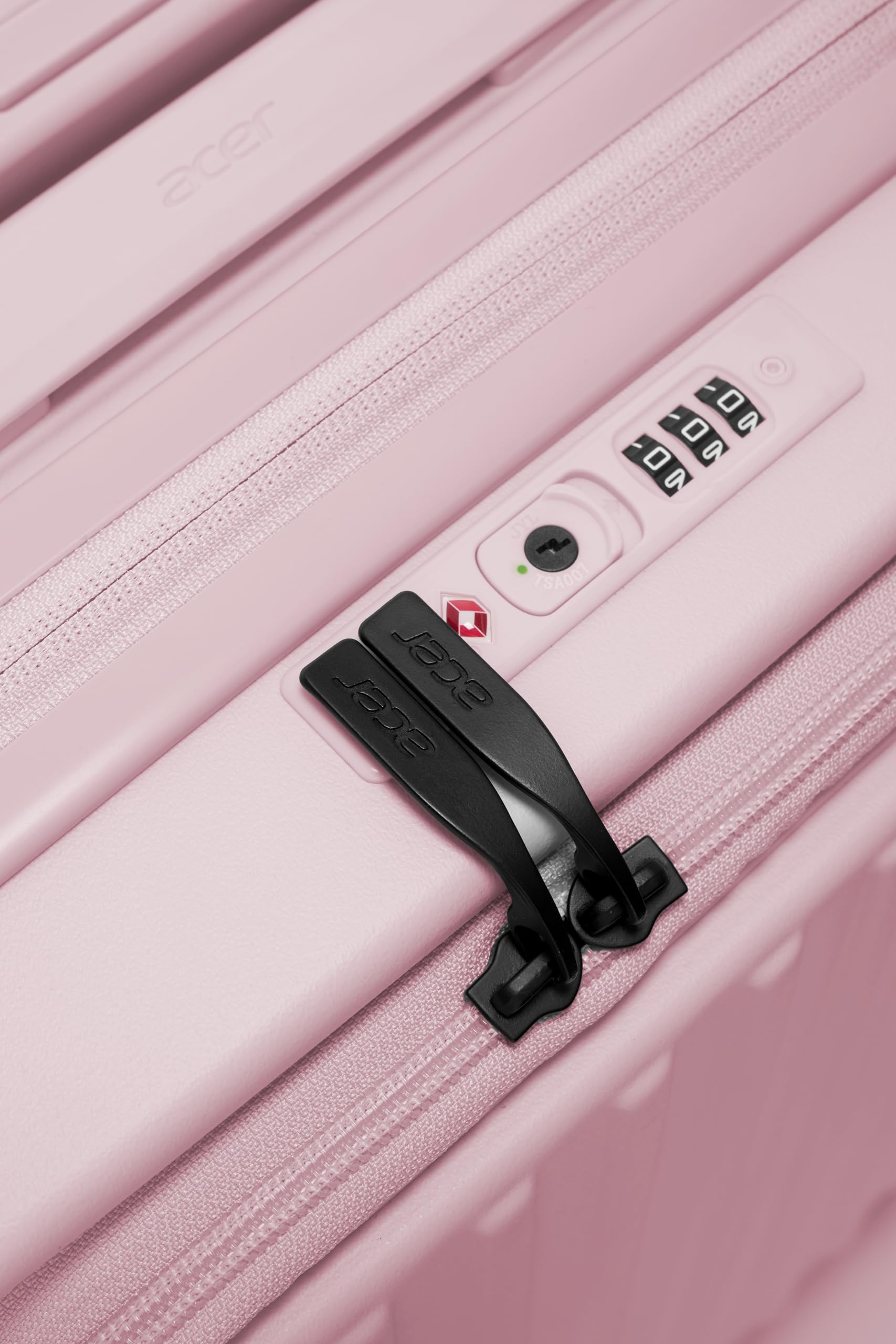 acer Barcelona Hardside Expandable 20-Inch Carry-On Luggage Laptop Bag | 360 Degree Silent Spinner Wheels | Front-Opening Design | Post-Consumer Recycled Plastics | TSA Approved Lock | Crystal Pink - Image 10