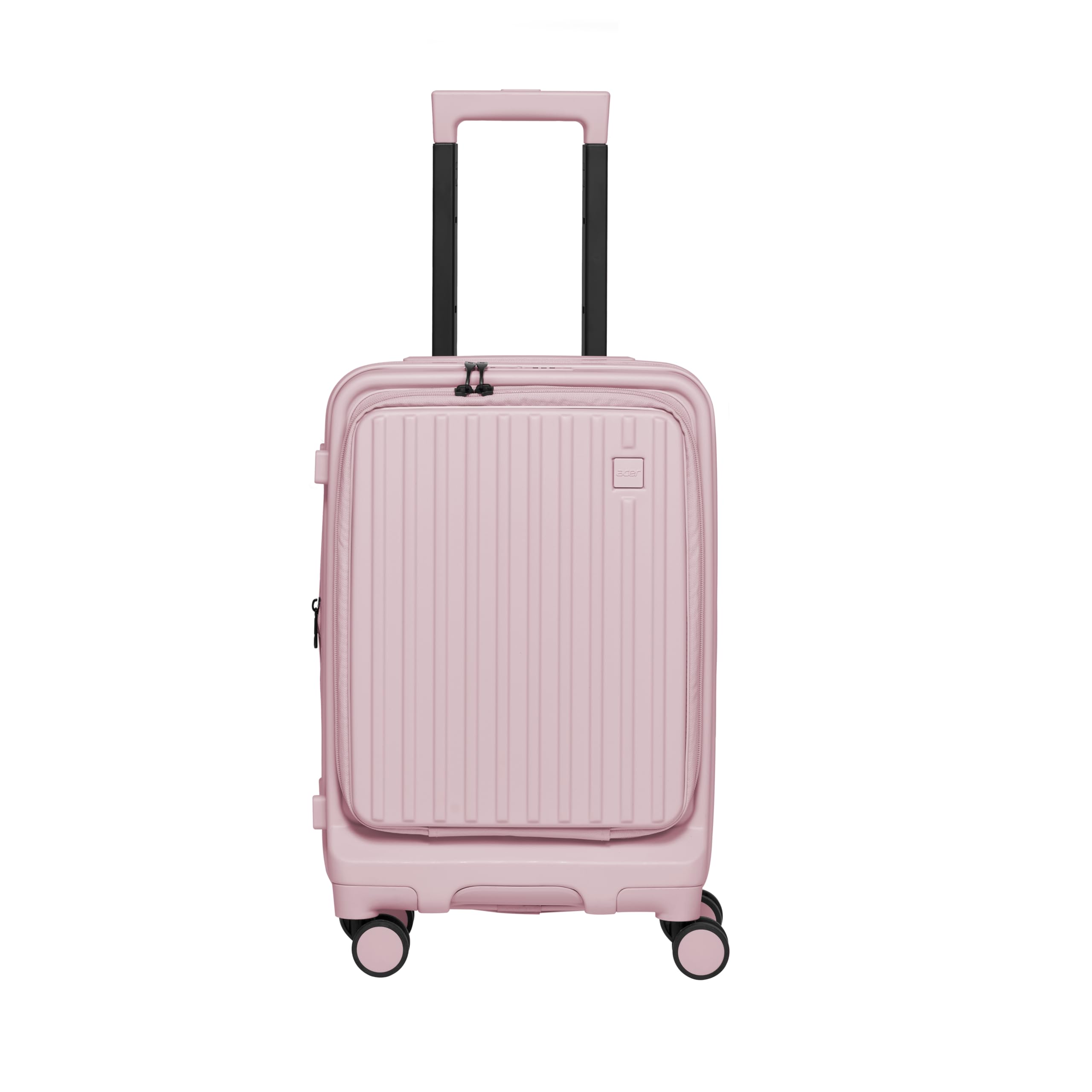 acer Barcelona Hardside Expandable 20-Inch Carry-On Luggage Laptop Bag | 360 Degree Silent Spinner Wheels | Front-Opening Design | Post-Consumer Recycled Plastics | TSA Approved Lock | Crystal Pink - Image 4