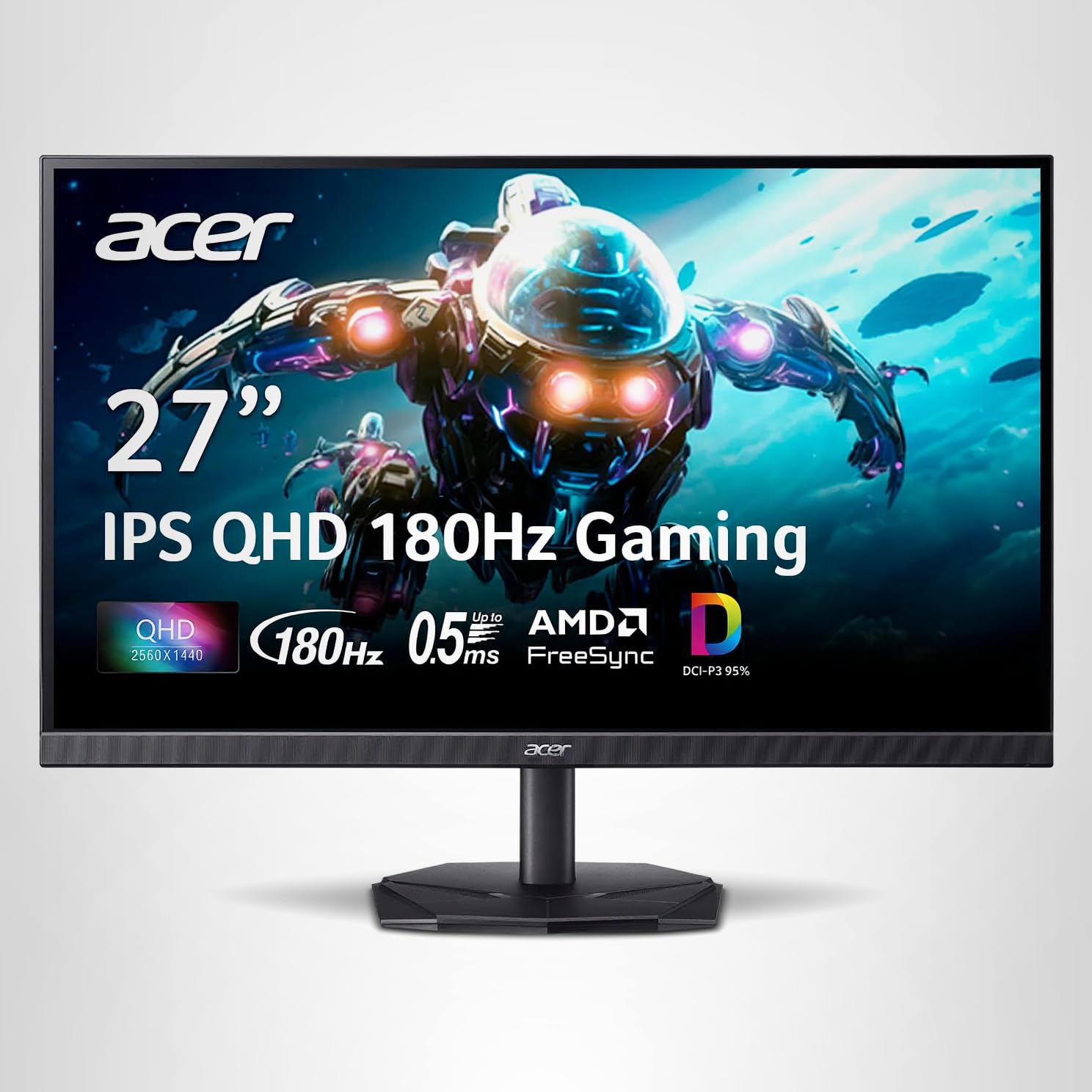 acer Nitro 27 Inch QHD 2560 x 1440 IPS Gaming Monitor | AMD FreeSync | Up to 180Hz Refresh | Up to 0.5ms | DCI-P3 95% | HDR 10 Support | One Display Port 1.2 & Two HDMI 2.0 | KG271U N3bmiipx - Image 14