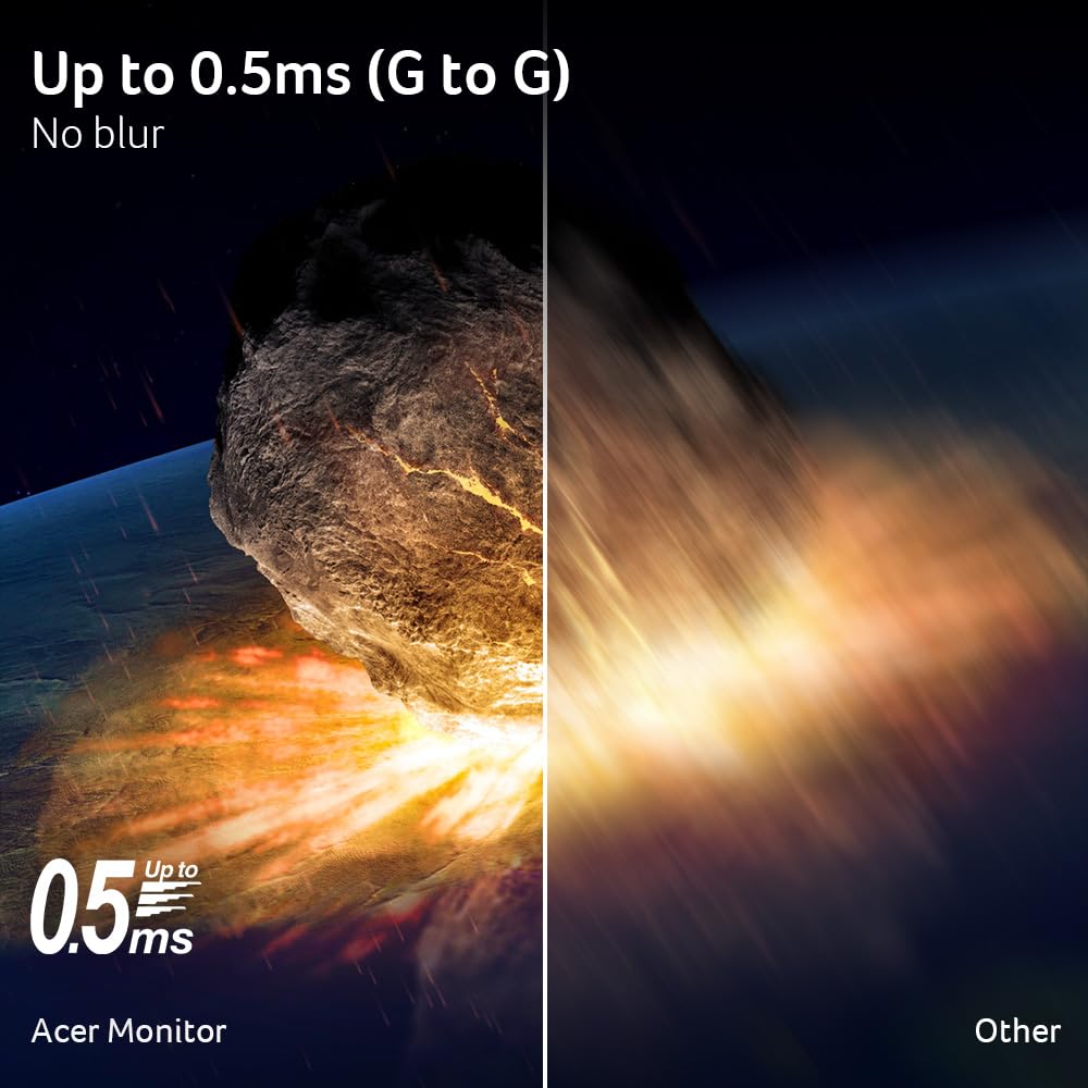 Acer Nitro 24.5” Gaming Monitor | Full HD 1920 x 1080 | IPS | ZeroFrame | AMD FreeSync Premium | 200Hz Refresh Rate | Up to 0.5ms | sRGB 99% | 1 x Display Port 1.2 and 2 x HDMI 2.0 | KG251Q X3biip - Image 5