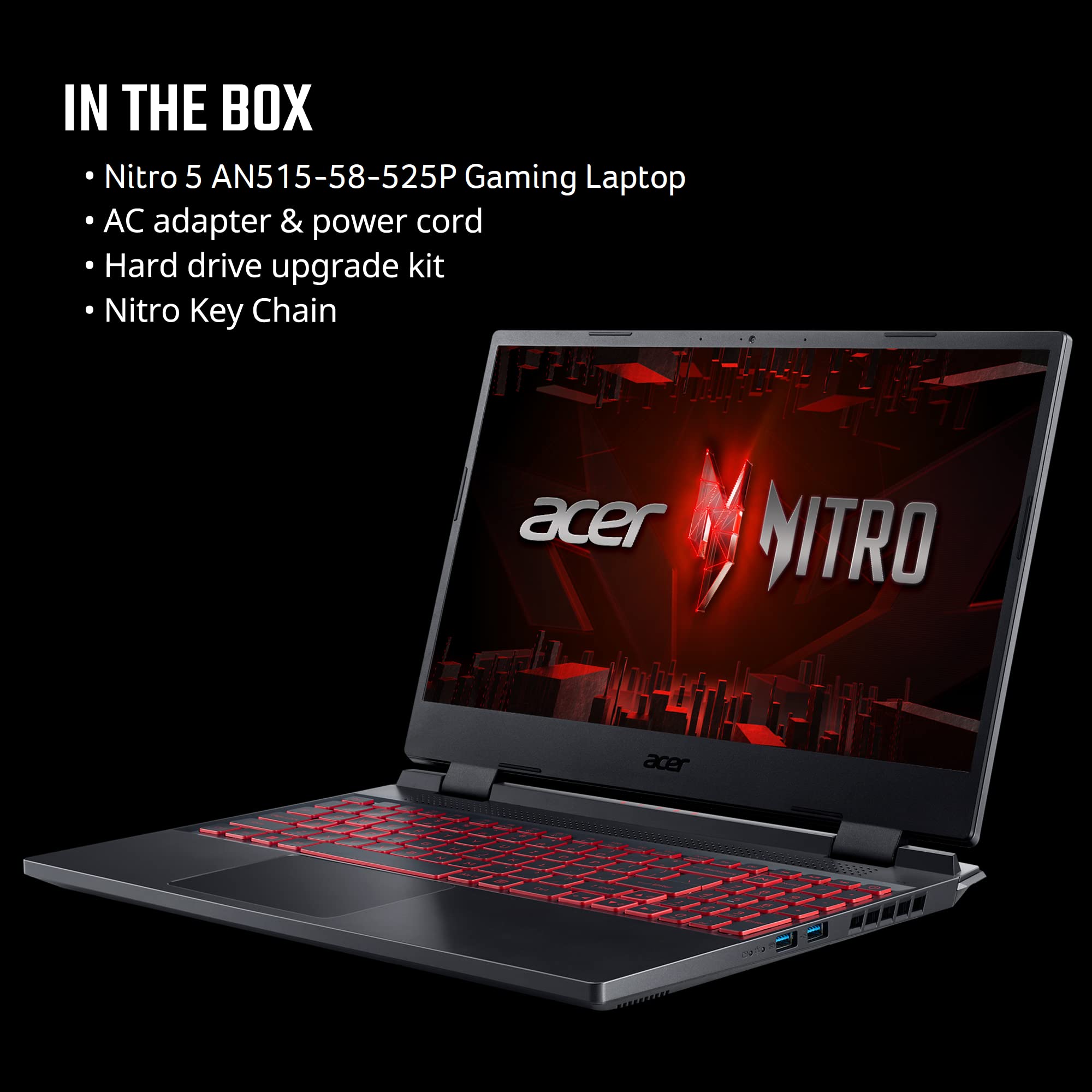 Acer Nitro 5 AN515-58-525P Gaming Laptop | Intel Core i5-12500H | NVIDIA GeForce RTX 3050 Laptop GPU | 15.6" FHD 144Hz IPS Display | 8GB DDR4 | 512GB PCIe Gen 4 SSD | Killer Wi-Fi 6 | Backlit Keyboard - Image 12