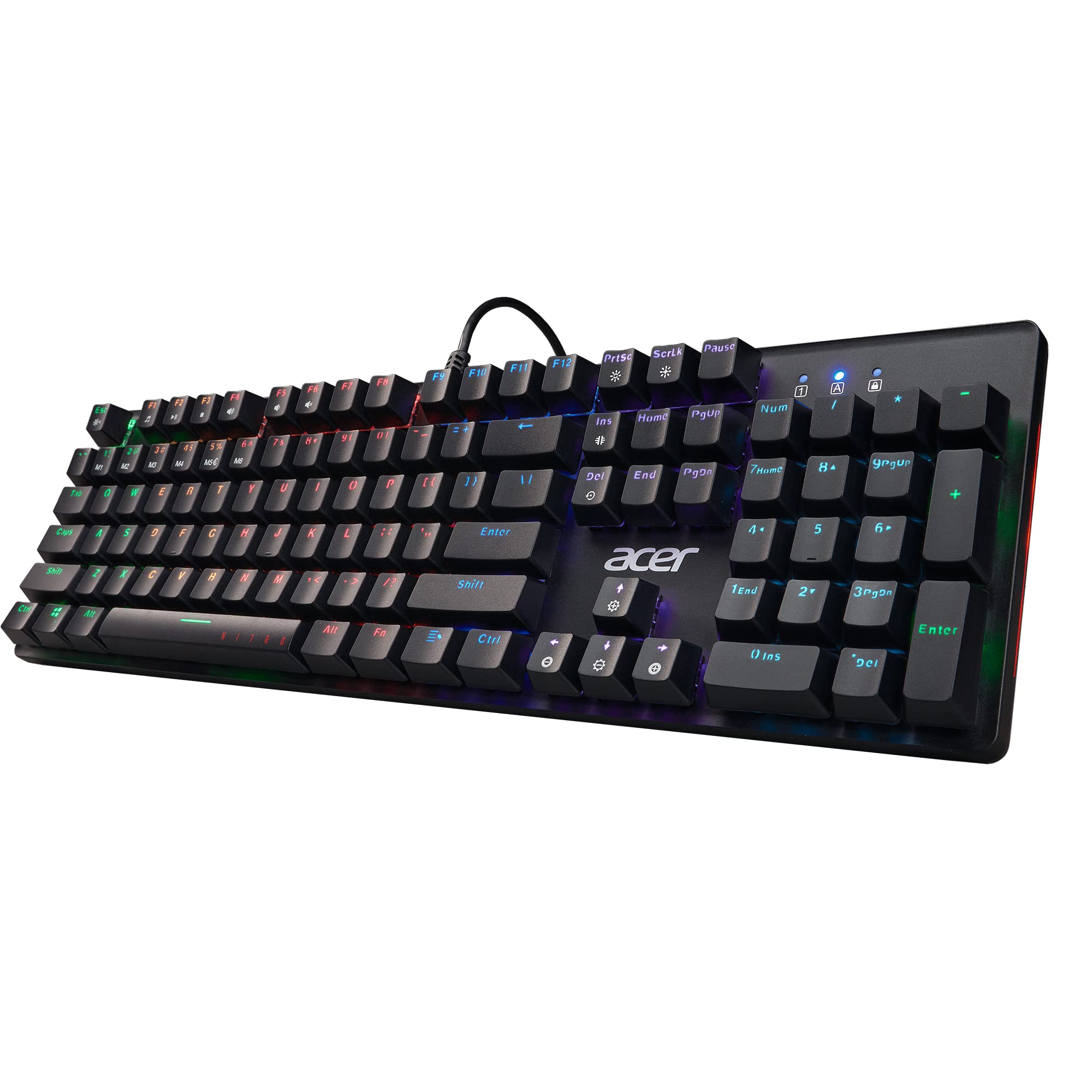 acer Nitro Gen 2 Wired Gaming Keyboard - RGB Illuminated Keyboard | 100% Anti-Ghosting (N-Key Rollover) | Mechanical Axis | Ergonomic Arc Keycaps | Embedded Multimedia Keys, (Pack of 1) - Image 6