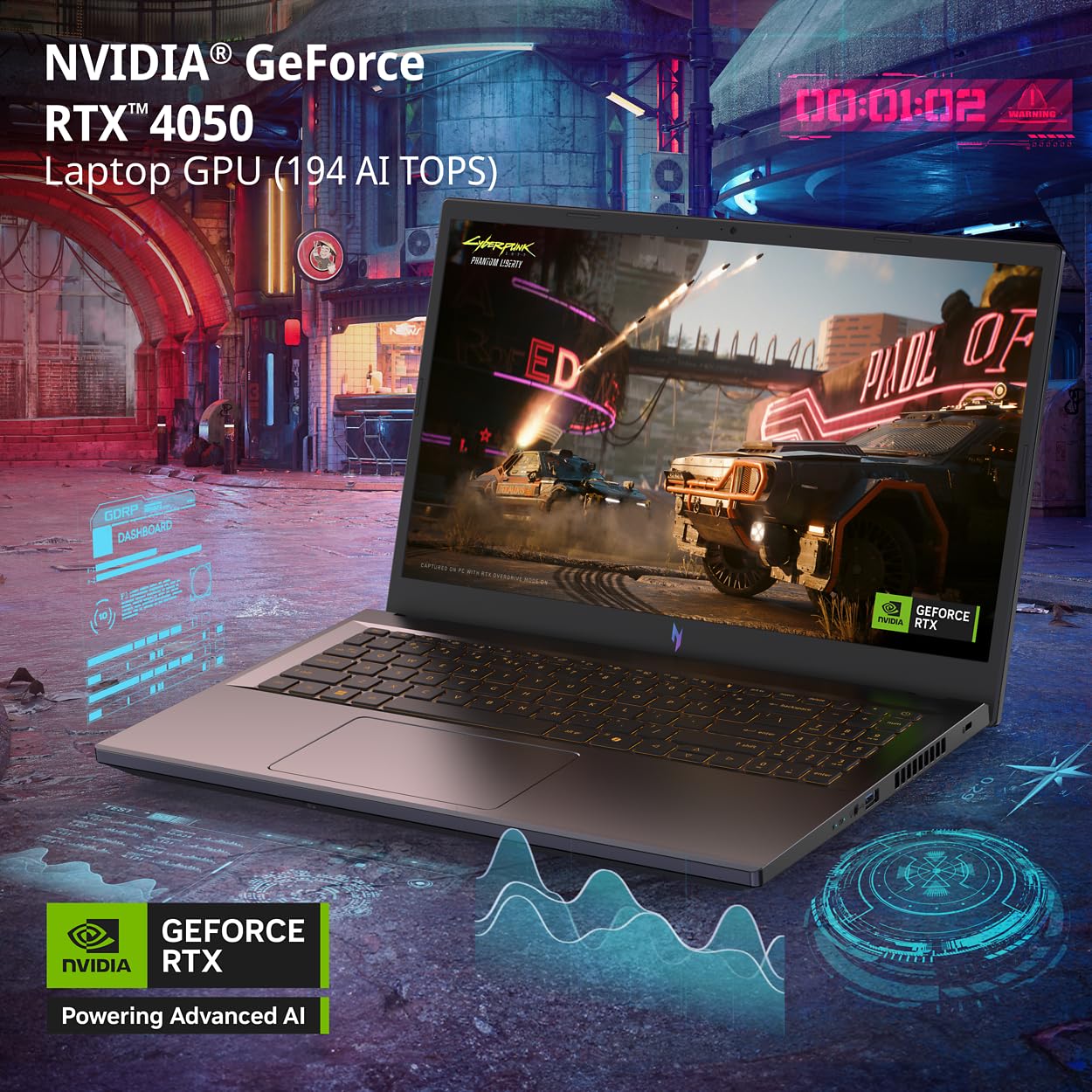 acer Nitro V Gaming Laptop | Intel Core i7-13620H Processor | NVIDIA GeForce RTX 4050 Laptop GPU | 15.6" FHD IPS 165Hz Display | 16GB DDR5 | 1TB Gen 4 SSD | Wi-Fi 6 | Backlit KB | ANV15-52-76NK - Image 4