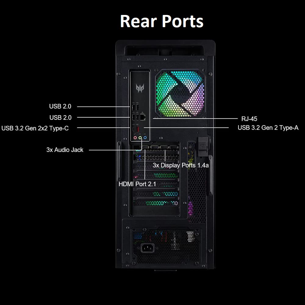acer Predator Orion 5000 PO5-655-UR12 Gaming Desktop | Intel Core i7-14700F 20-Core CPU | NVIDIA GeForce RTX 4070 Ti | 16GB DDR5 | 1TB PCIe Gen4 SSD | Intel Wi-Fi 6E AX211 | Windows 11 Home - Image 5